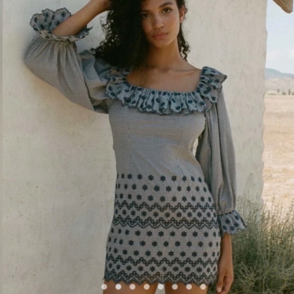 Doen | Franique Dress - Azure Paris Gingham - Picture 3 of 4